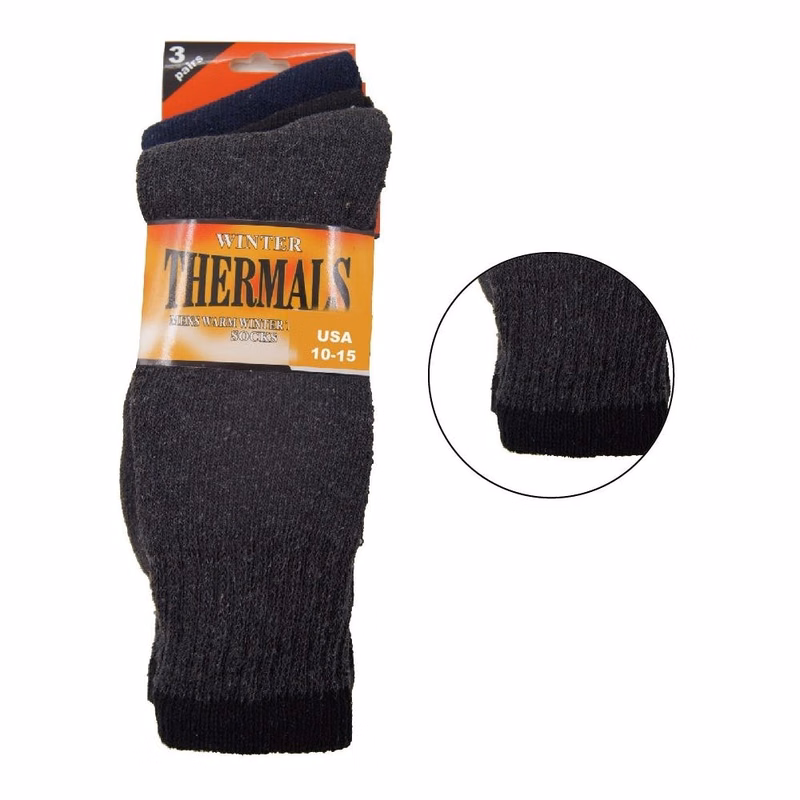 Men's Thermal Socks Assorted Size 10-15 3 Pack