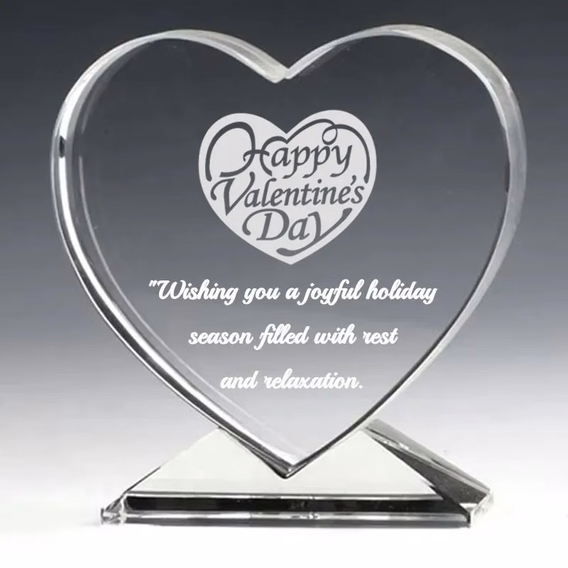 Crystal Heart Shaped Award Trophy