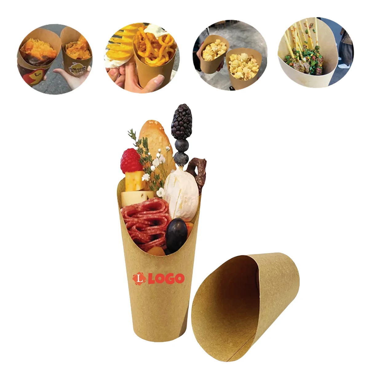 12 Oz Disposable Brown Paper Chip Ice Cream Cup 1
