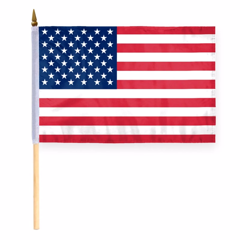 USA Printed Stick Flags - 12" x 18"
