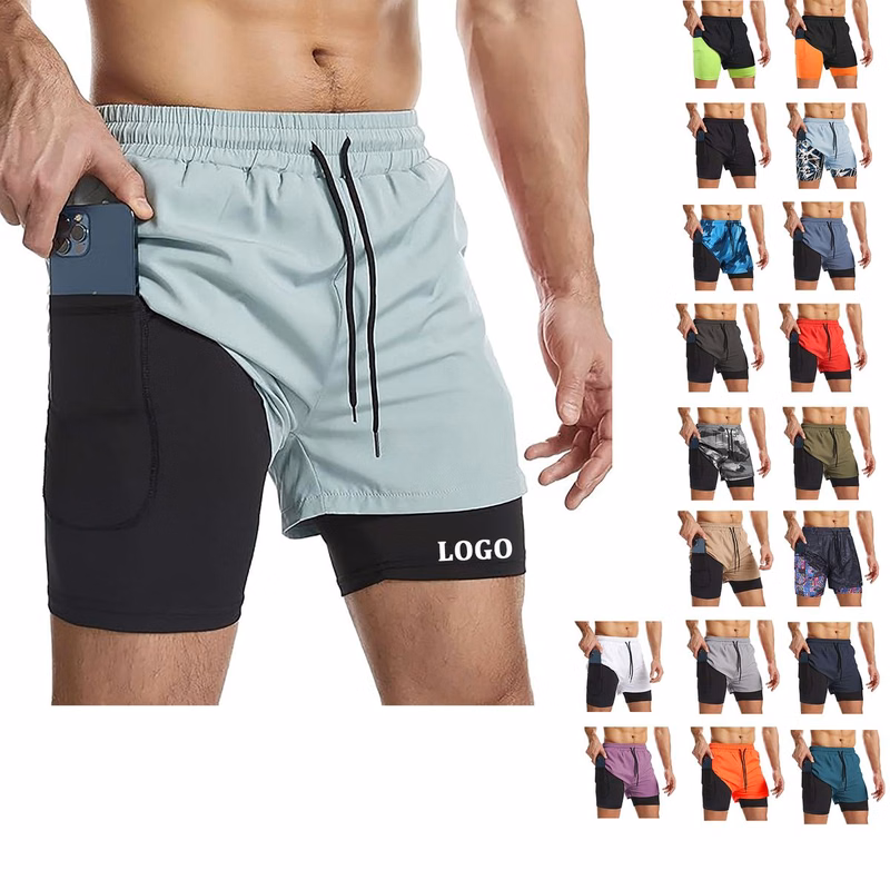Men's 2 I n 1 Quick Drying Sports Shorts with Lining