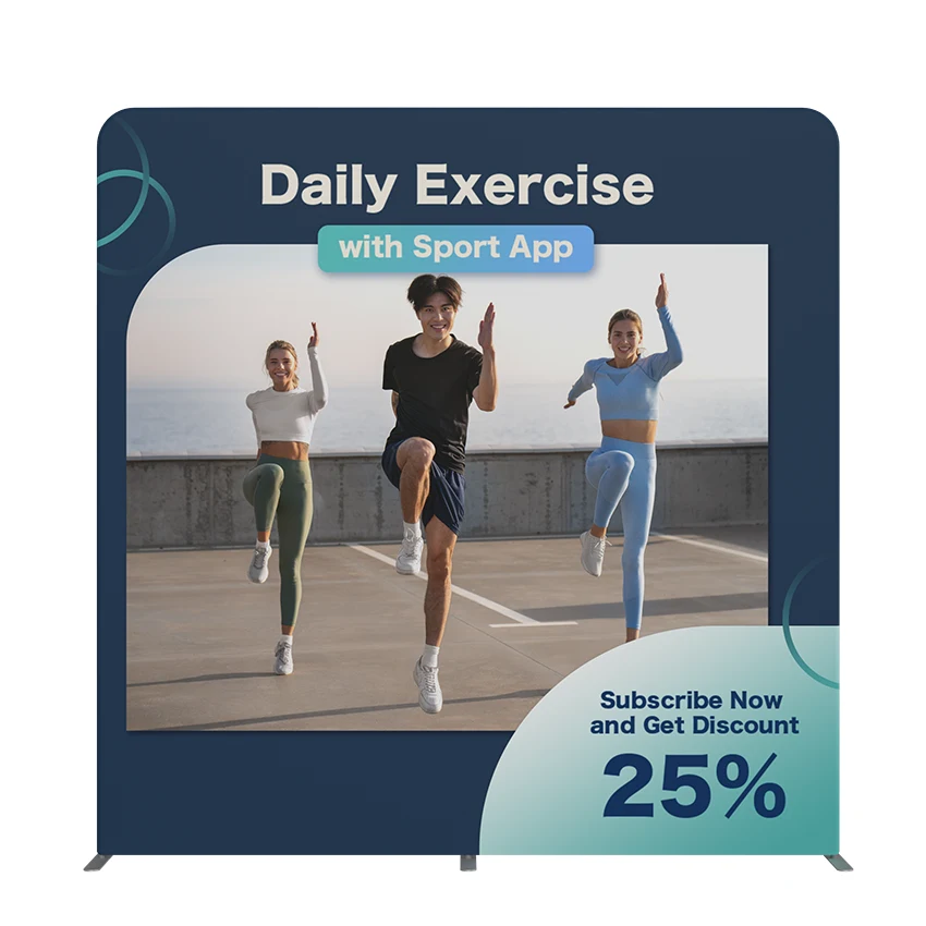 10'w x 10'h Xtra Tall Xpress Straight Display Wall Full Kit - 2 Side Imprint 1