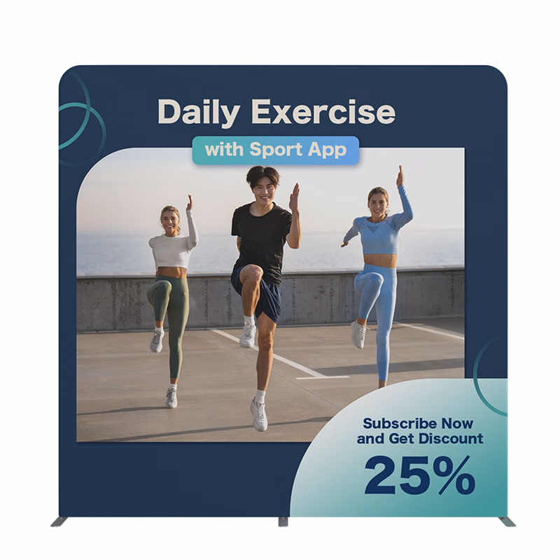 10'w x 10'h Xtra Tall Xpress Straight Display Wall Full Kit - 2 Side Imprint