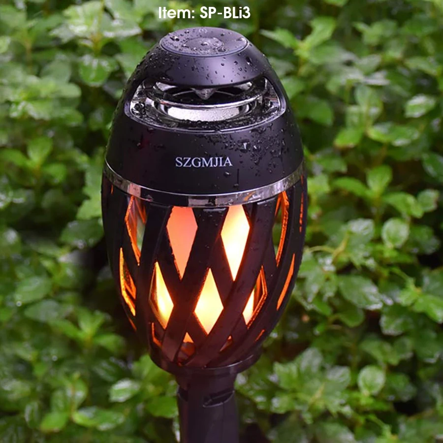 SonicWave LED Flame Torch Bluetooth Speaker Outdoor Waterproof IP65 1