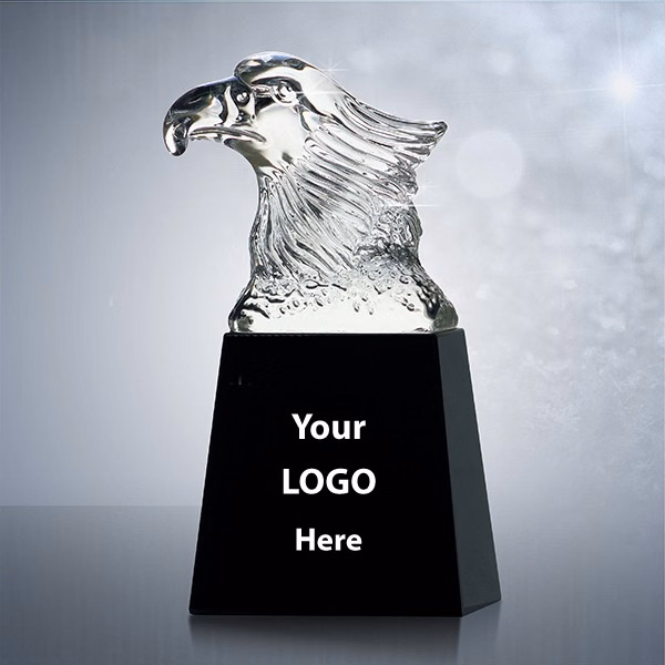 Crystal Eagle Head Award on Black Crystal Base