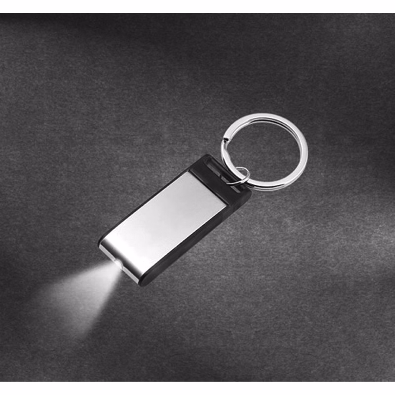 SILVER KEY CHAIN WITH LED LIGHT