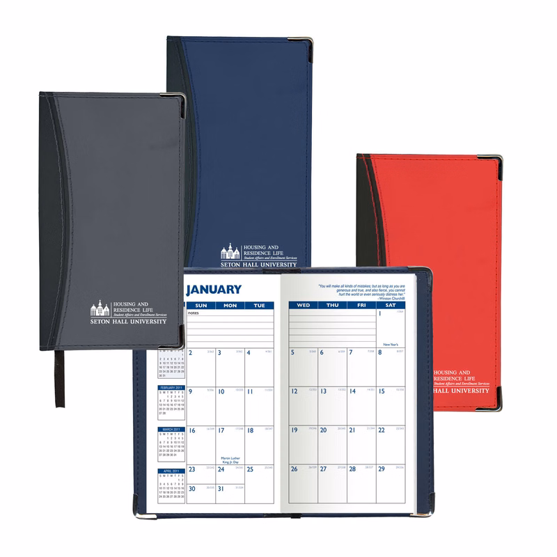 Monthly Ascot 2 Tone Vinyl Soft Cover Planner /1 Color