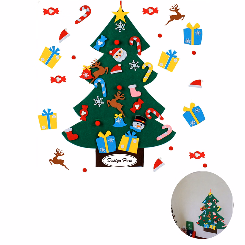 Children's Felt Christmas Tree Craft Set with Fun Ornaments