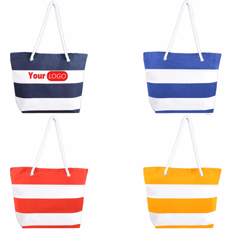 Canvas Tote Beach Bag With Rope Handle