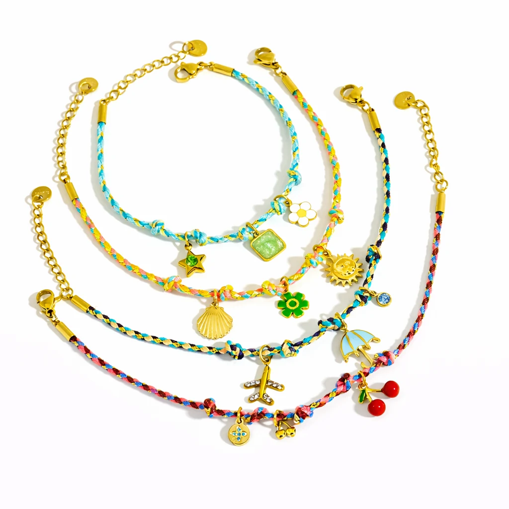 Adjustable Braided Charm Bracelet 1