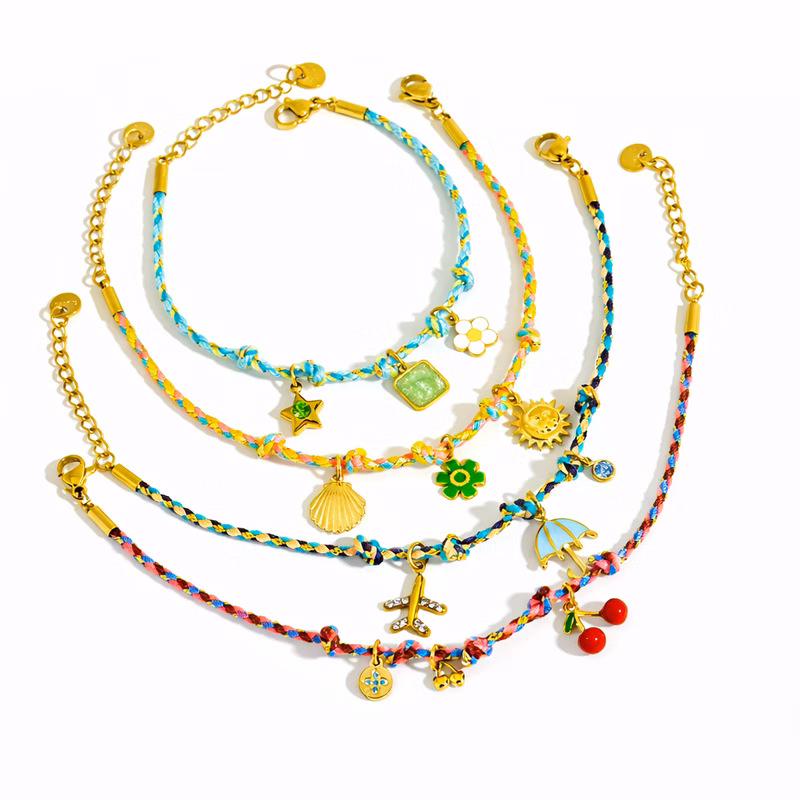 Adjustable Braided Charm Bracelet