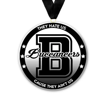 Acrylic Circle Medallions: Buccaneers 3" Size, .25 1