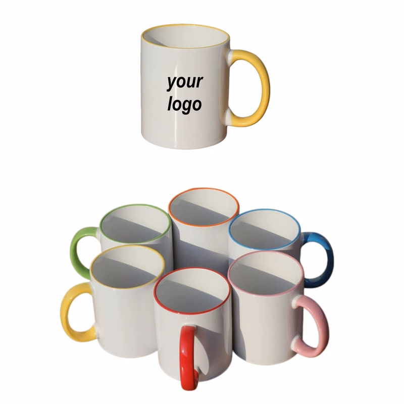 Premium 11oz Color Rim Custom Ceramic Mug