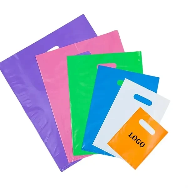 Custom 15.7" x 11.8" Foldable Plastic Shopping Bag with Die Cut Handles — Retail Promo 1