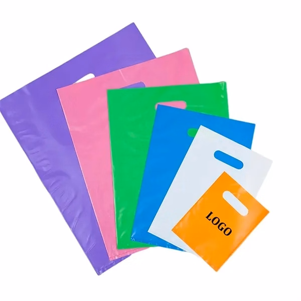 Custom 15.7" x 11.8" Foldable Plastic Shopping Bag with Die Cut Handles — Retail Promo
