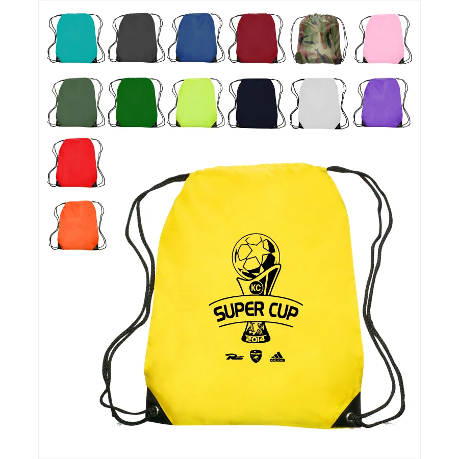 Union Printed - Black Trim Drawstring Bags 1