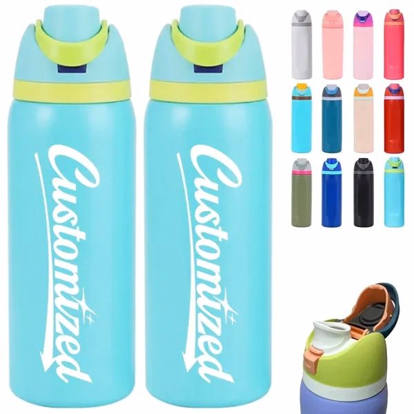 Custom 19 oz Flip Top Stainless Steel Water Bottle — Quick-Access Hydration Essential