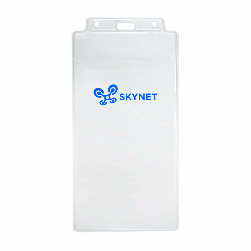 4.25" W x 8.50" H - Vertical Clear Vinyl Badge Holder (1 Color Imprint)