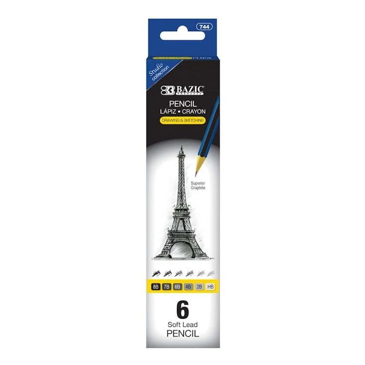 Drawing & Sketching Art Pencil Set - Assorted 6 Pack 1