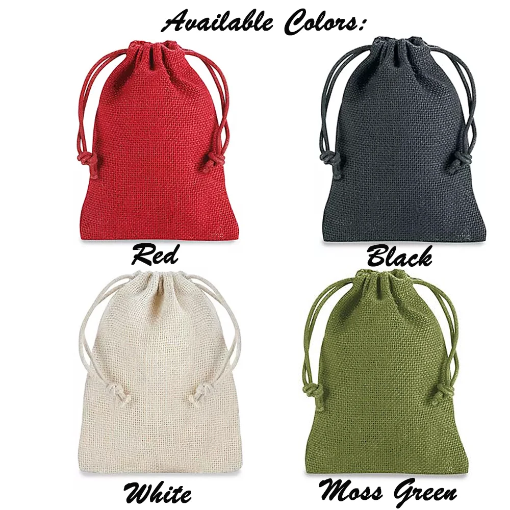 4" x 6" Deluxe Burlap Drawstring Bag. 1
