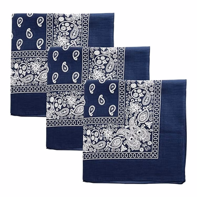 Cotton Bandanas - Paisley Navy