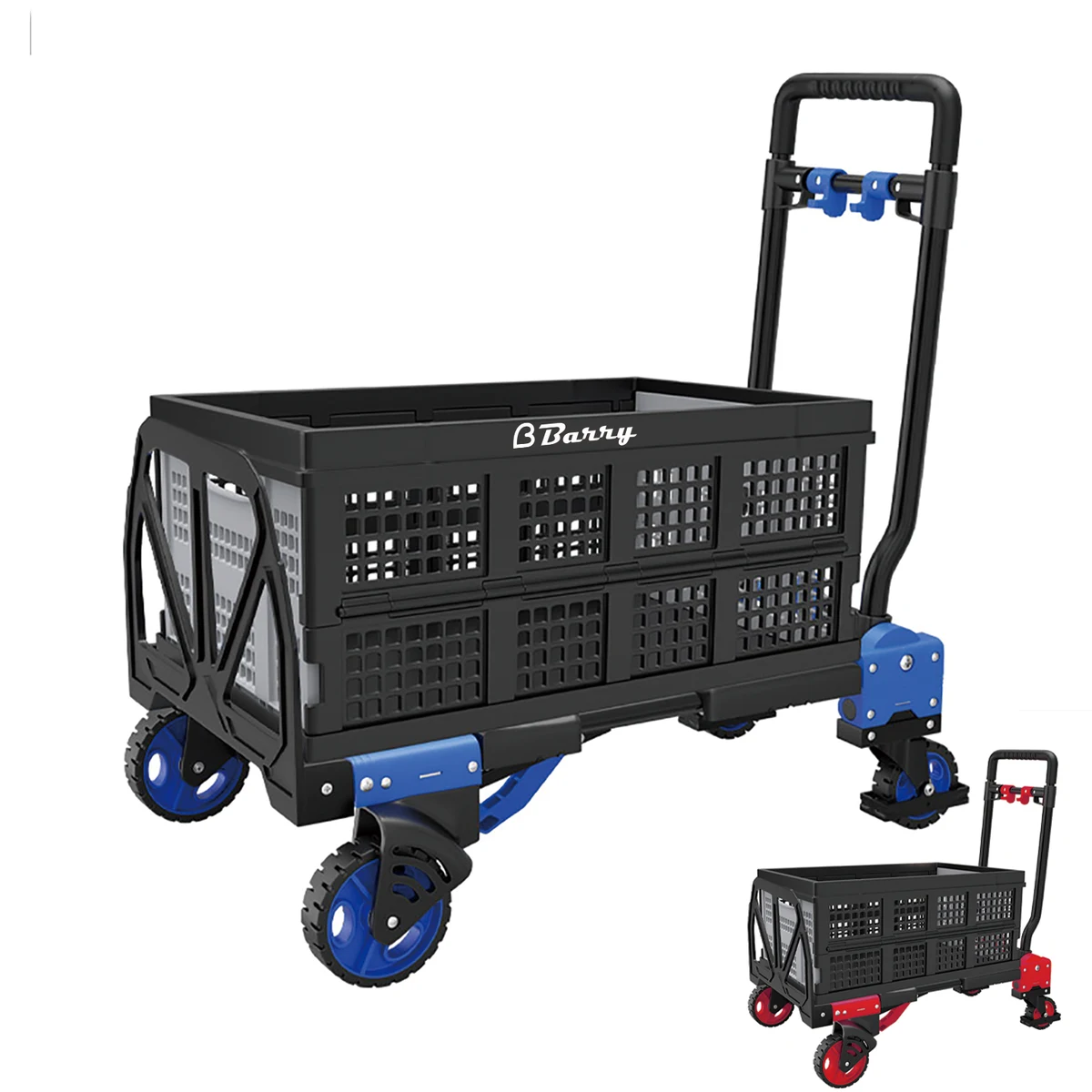 Household Foldable Portable Hand Cart W/ Basket 1