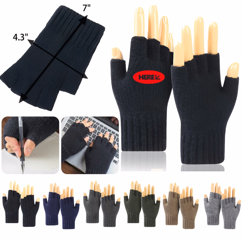 Stylish Winter Half Finger Knitted Gloves