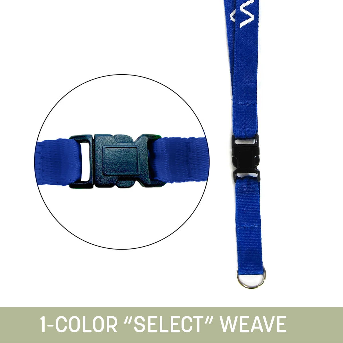 1/2" Woven Detachable Lanyard w/ Split Ring & Back Breakaway - "Select" Weave 1