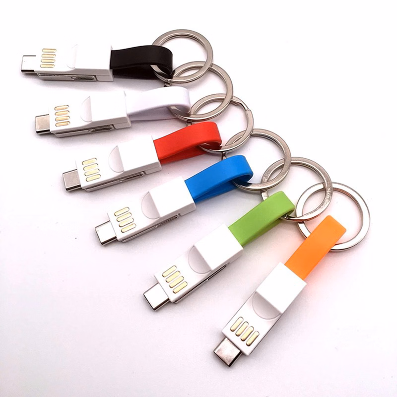 Portable Keychain With 3 In 1 Charging Cord