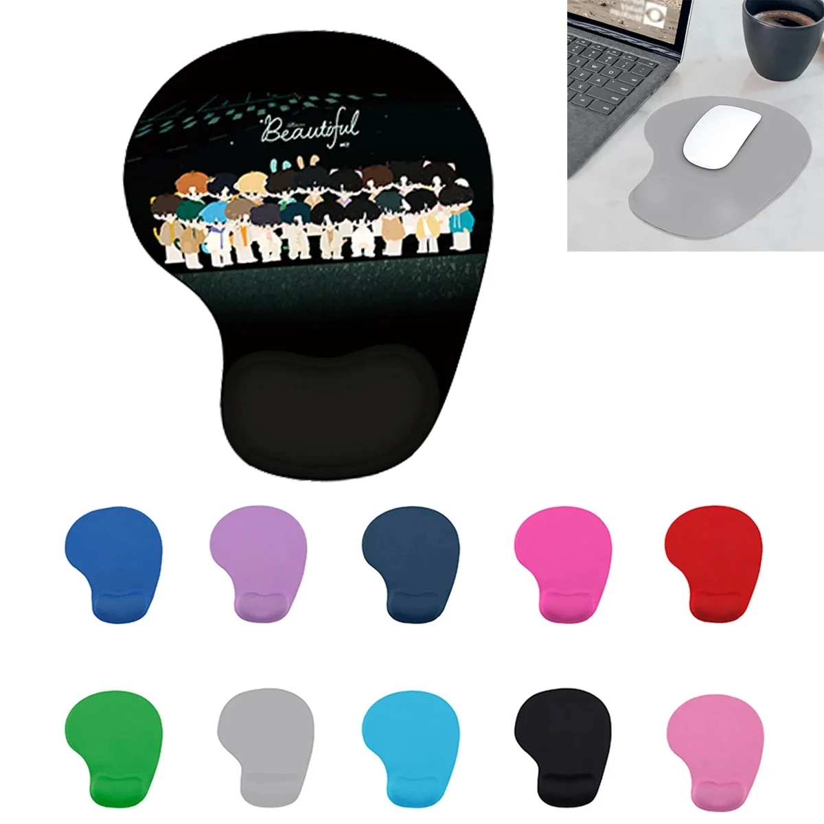 Silicone Full Color Wrist Rest Mouse Pad 1