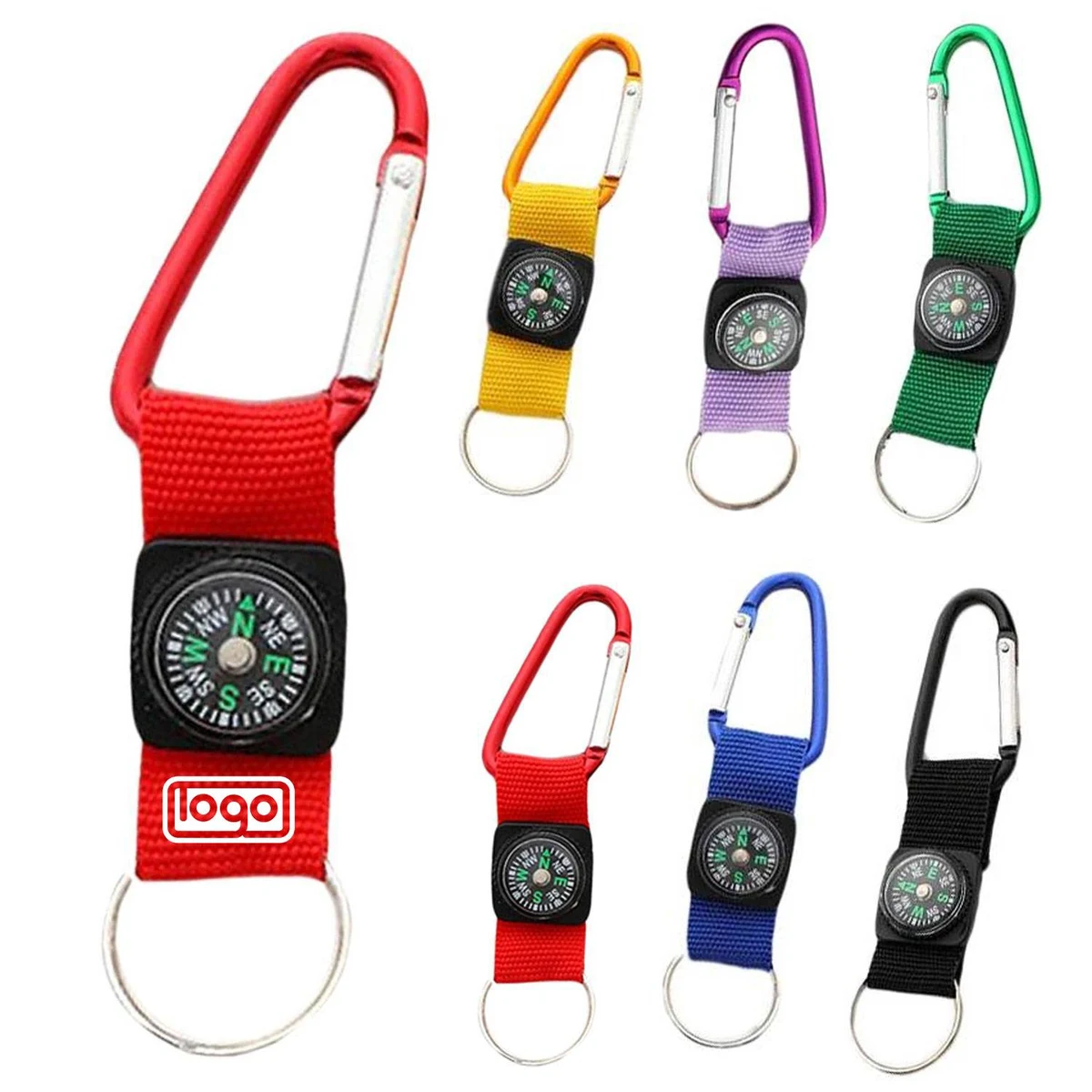 Custom Outdoor Compass Carabiner Key Ring 1