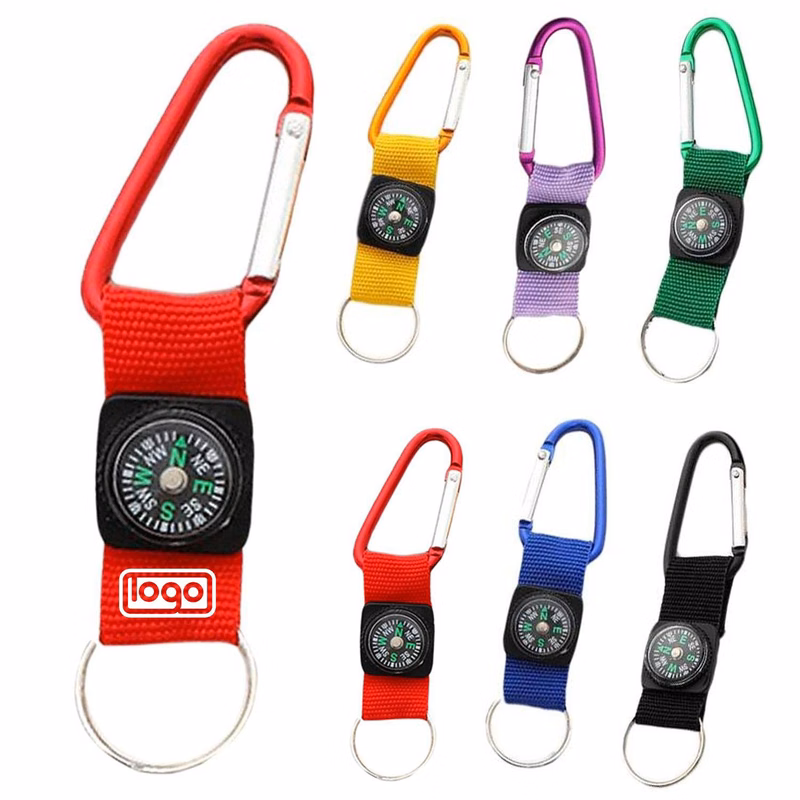 Custom Outdoor Compass Carabiner Key Ring