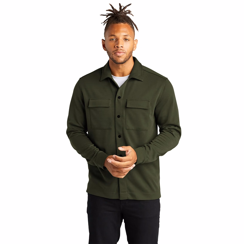 MERCER+METTLE(TM) DOUBLE-KNIT SNAP FRONT EMBLEM JACKET