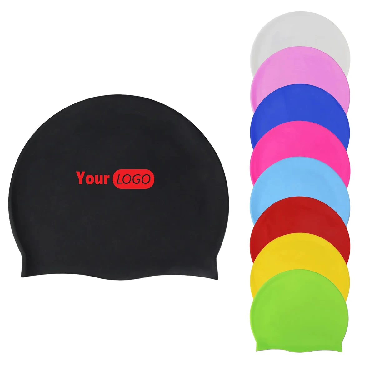 MOQ 100 Waterproof Silicone Swimming Cap 1