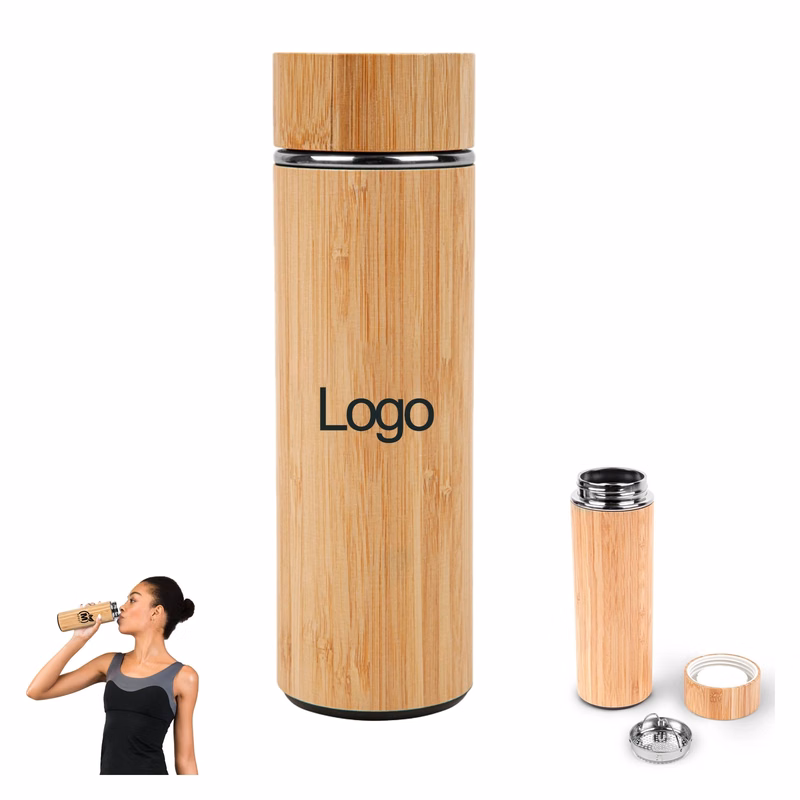 16 OZ Vacuum Sealed Bamboo Bottle