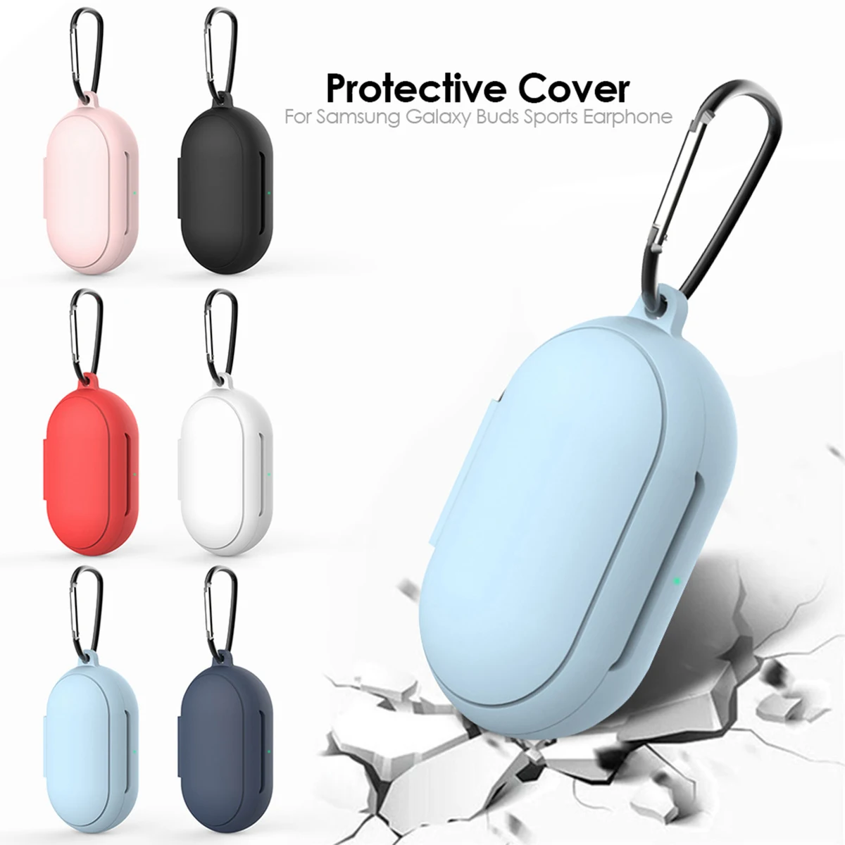 Silicone Earphone Storage Case With Carabiner 1