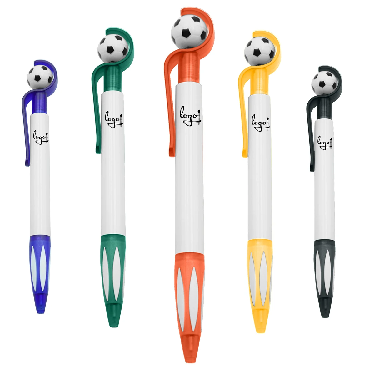 Pen with Soccer Ball Shaped Topper, custom pen with logo imprint 1