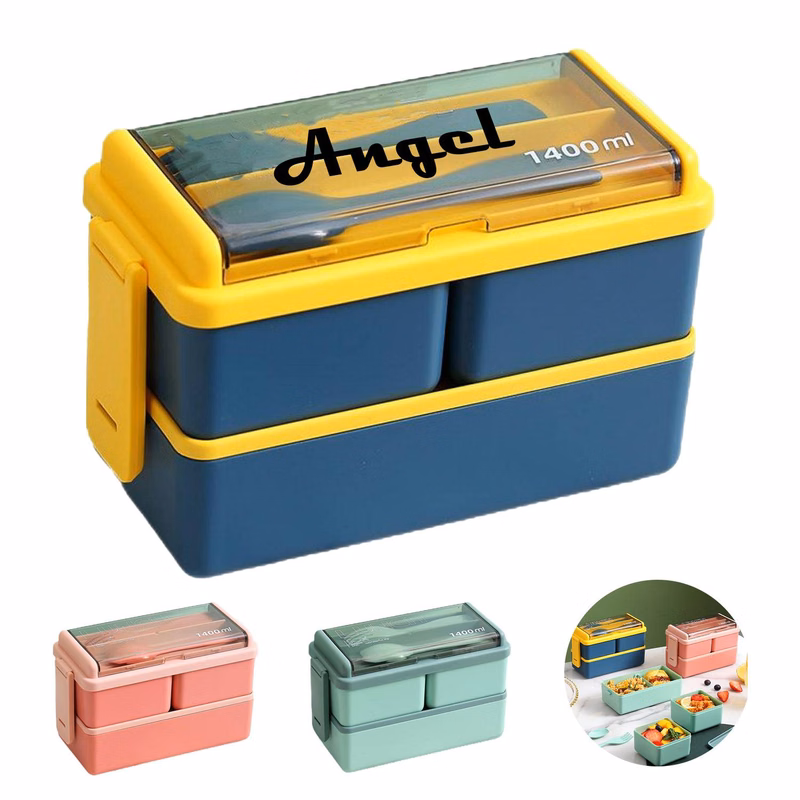 Fashionable double-layer plastic lunch box