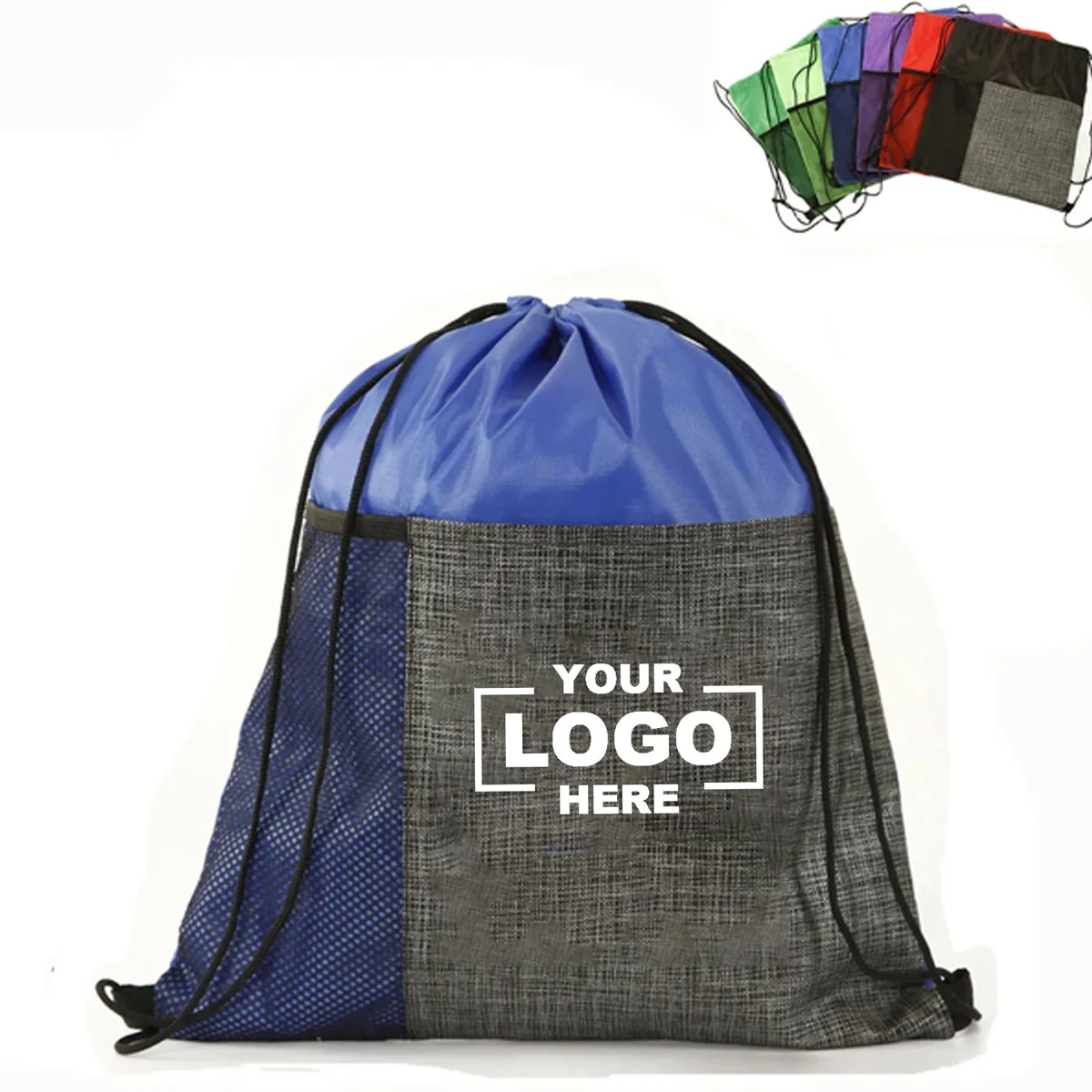 Drawstring Gym Bag with Pockets 1