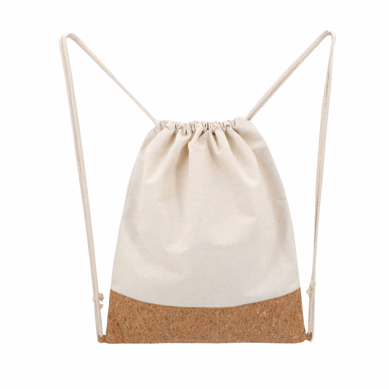Cotton and Cork Drawstring Bag