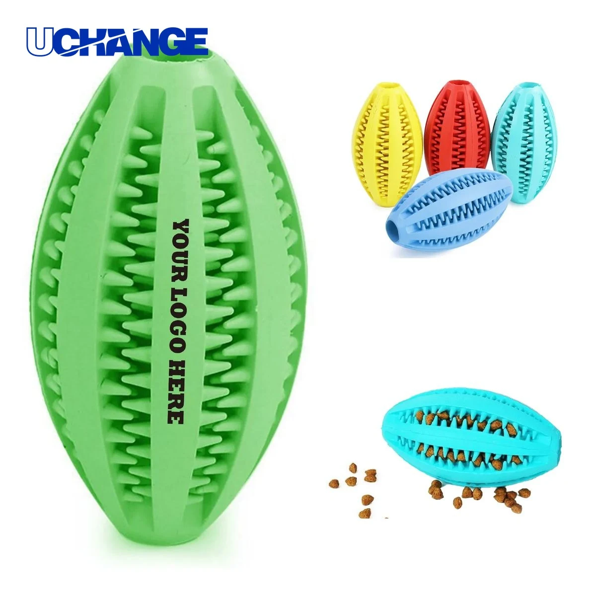 Football-Shaped Dog Treat Dispensing Toy 1
