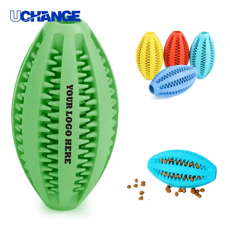 Football-Shaped Dog Treat Dispensing Toy