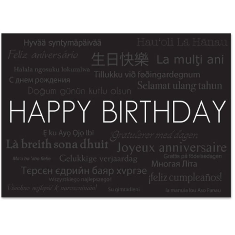 Multilingual Birthday Card 1