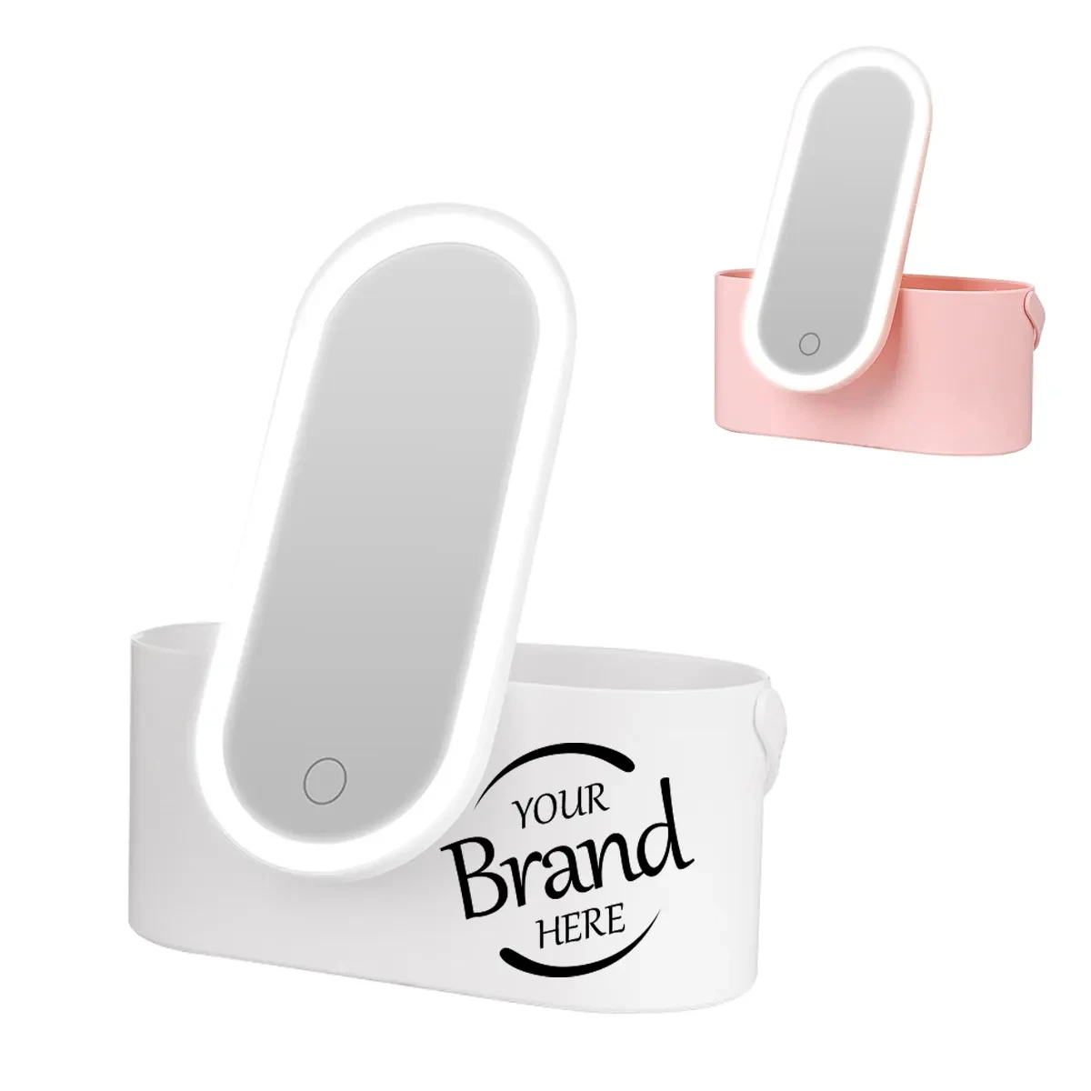 Portable Led Makeup Mirror Storage Box 1
