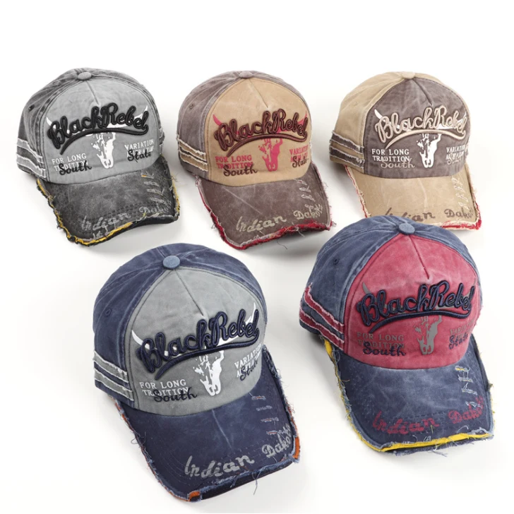 Unisex Washed Patchwork Baseball Cap 1