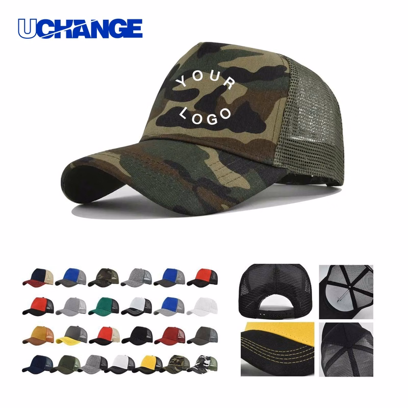 Durable 5 Panel Trucker Hat Headwear with Breathable Mesh Back