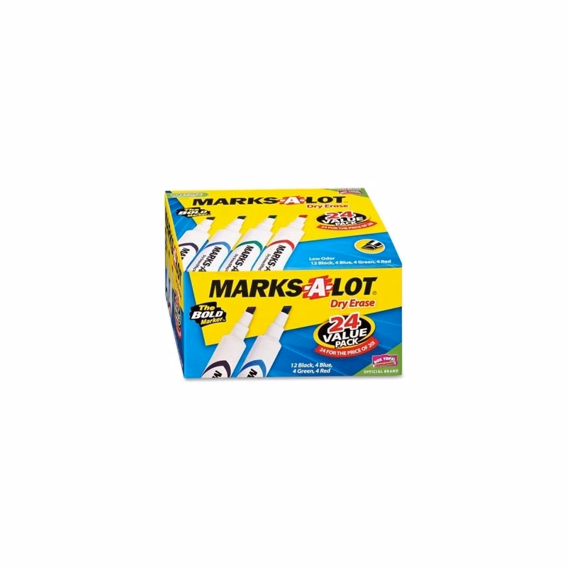 Dry-Erase Markers - Chisel Tip Low-Odor 4 Colors