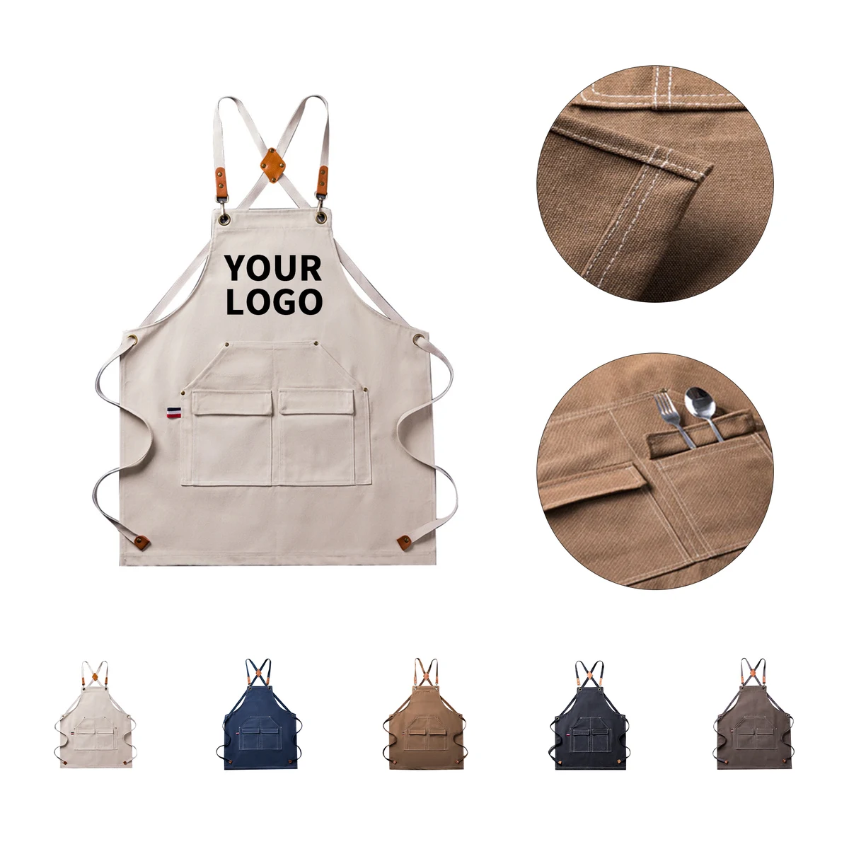 Unisex Cotton Bib Apron 26" x 26" 1