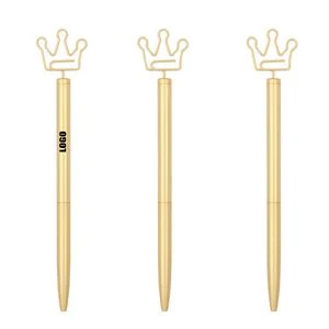 Crown Shaped Paper Clip Twist Metal Pen 1