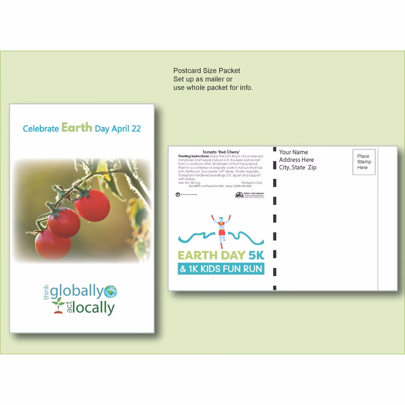 Tomato 'Red Cherry' Seed Packet - Postcard Mailer Size 4" x 6.5"